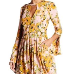 Free People Tegan Floral Keyhole Dress